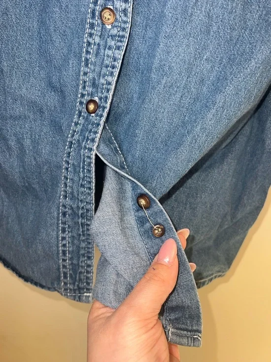 M&M’s Embroidered Denim Button Up Shirt Candy Characters Plus Size 22W 24W - Picture 8 of 12